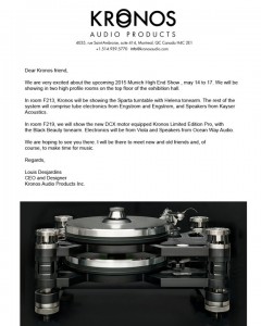 Kronos Audio Products na High End 2015